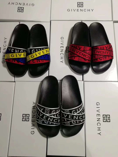 Fashion slide sandals slippers for men women WITH ORIGINAL BOX 2019 Hot Designer flower printed unisex beach flip flops slipper