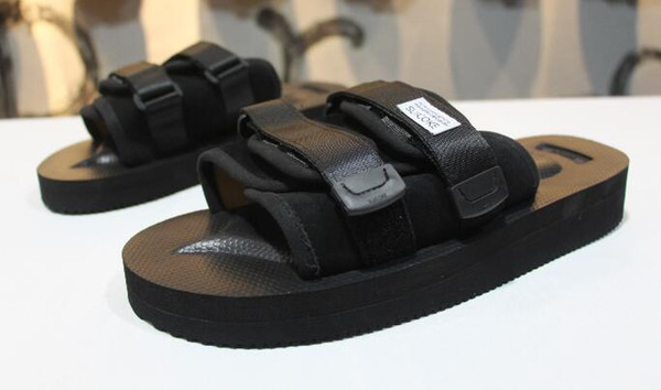 New Arrived Top Quality Red CLOT X SUICOKE OG-056STU MOTO-STU Summer Trip Fest Black silk Sole Sandal Slides SUICOKE KISEEOK-044V Slippers