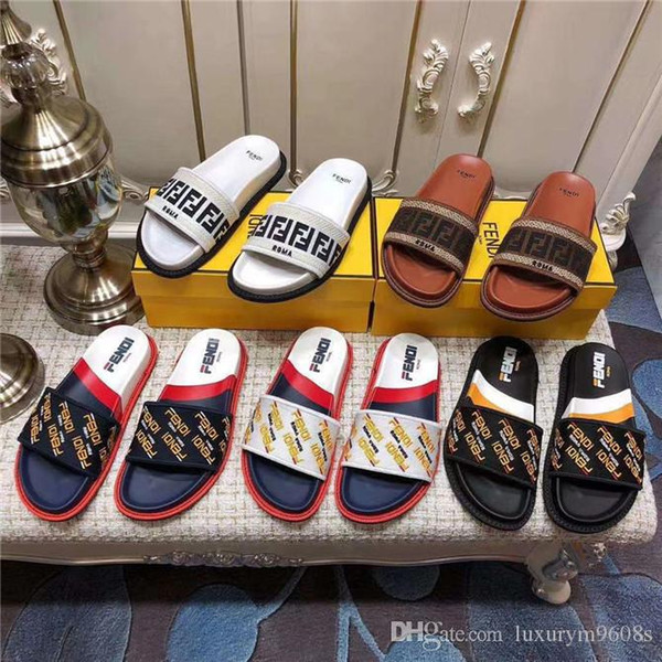 8 Photos Find Similar 44 Men Women Sandals Designer Shoes Luxury Slide Summer Fashion Wide Flat Slippery With Thick Sandals Slipper Flip Flo