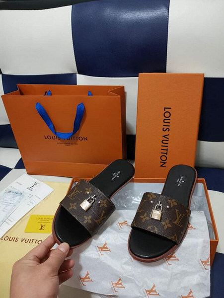 2019 designer slides Luxury Women Sandals luxury Slippers Flip Flops ace womens mens sandals Non-slip designer Slippers WITH BOX3333