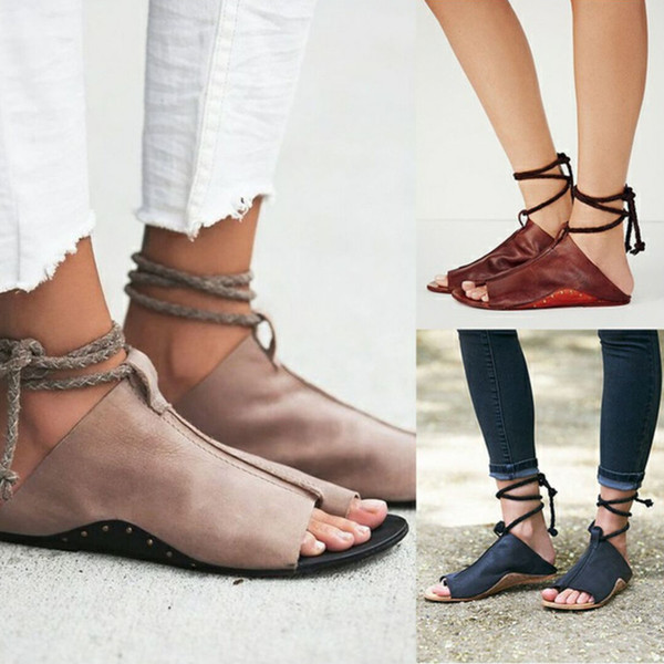 zapatos mujer summer sandals women flats ladies shoes woman ankle strap wedding chaussure femme 2018 lace up