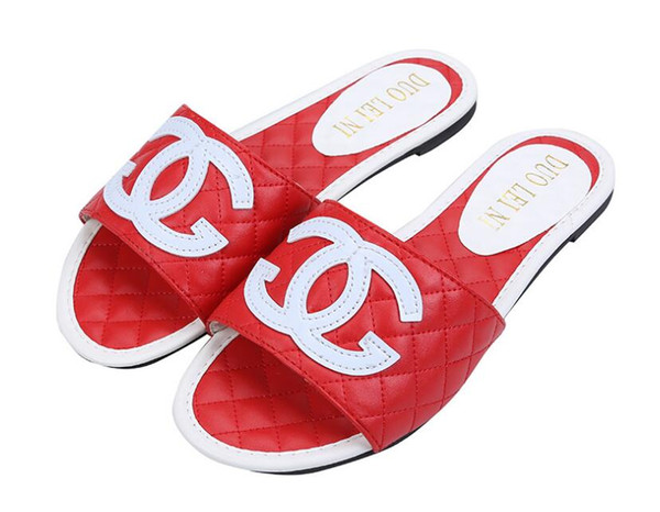 2019 Fashion Brand Summer comfortable Fashion flat slide casual sandals for women Slippers Medusa slippers size 35-42 #2653