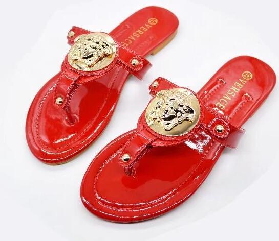 red Sandals voBrand Slippers women Flip Flops sandals big size Fashion Designer shoes Sneakers for Wearing by Shoe..