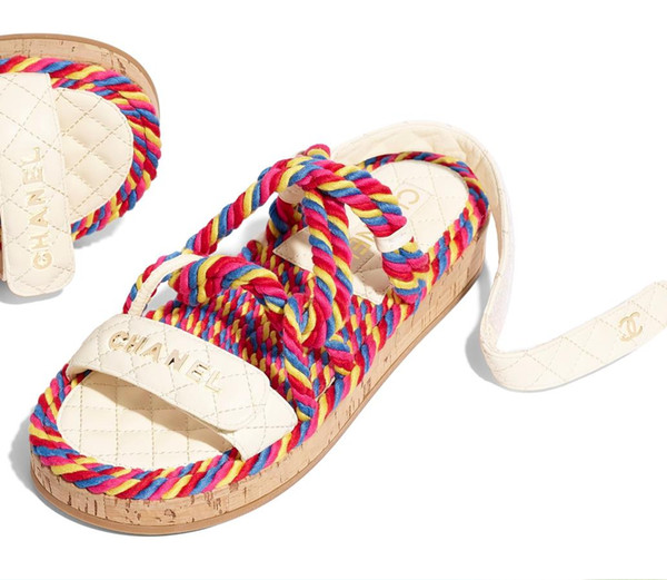 Summer Branded Women Lettering Colorful Straw Sandal Elegant Girl Hook Loop Strap Rubber Sole Casual Flat Sandals