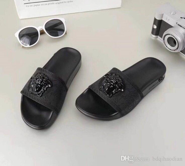 With Box 2019 New Arrival Luxury Designer Paris Given Sandals Fashion Men Women Sliders Summer Beach Slippers Outdoor Shoes=sjda