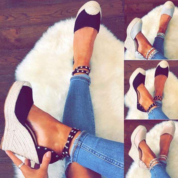 Summer Fashion Women Wedge Sandals Sexy Bohemian Ankle Sandals Hollow Out Bandage Shoes Ladies Beach