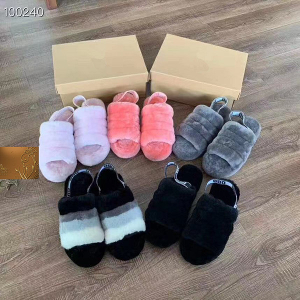 Women Furry Slippers Australia Fluff Yeah Slide Designercasual Shoes Boots Fashion Luxury Designer Women Sandals Fur Slides Slippers