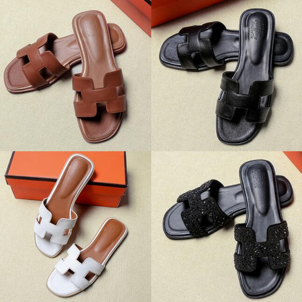 beach shoes wear non-slip sandals women new letter soft leather slippers casual flat slippers female summer flat with a word drag slippers