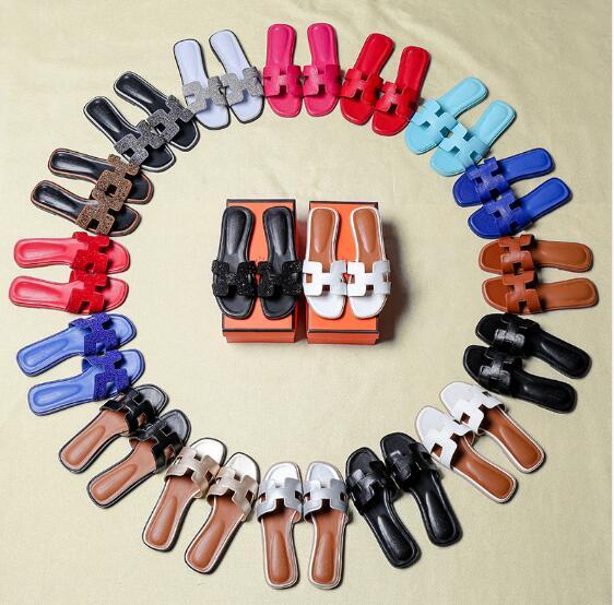 Women Sandals Designer Shoes Luxury Slide Summer Fashion Wide Flat Slippery Sandals Slipper Flip Flop size 34-43 flower