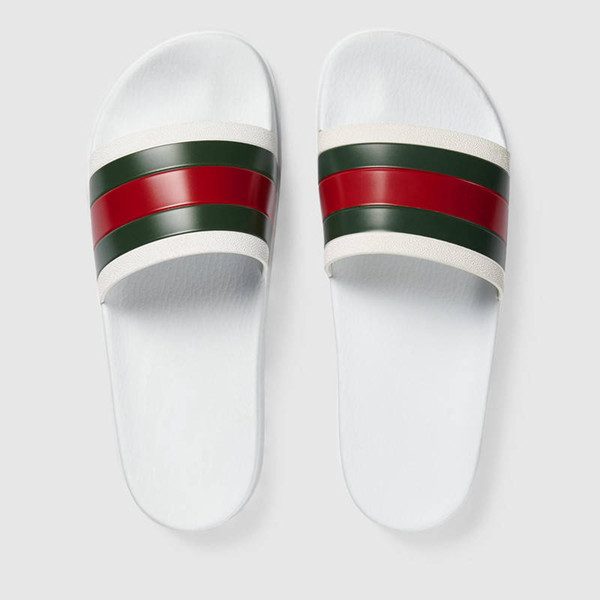 With Box 2019 Rubber Slide Sandal Slippers Stripe Fashion brand Designer Men Classic Ladies Summer Flip Flops