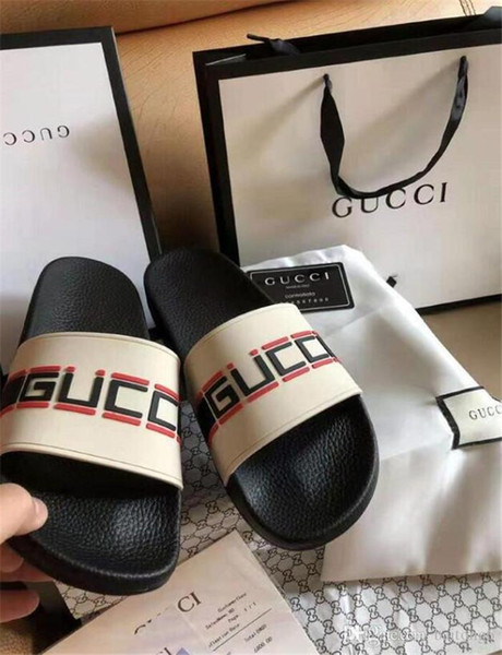 Designer Rubber Slides Sandal Blooms Green Red White Web Fashion Mens Womens Shoes Beach Flip Flops with Flower Box Duty Bag GGSlippers GGSh