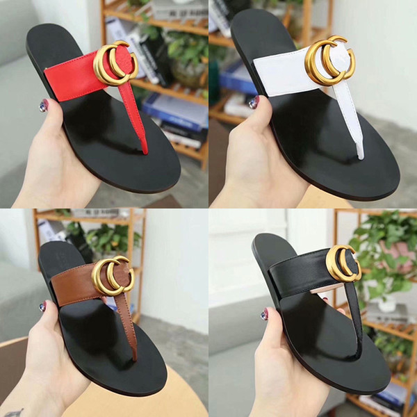 Leather Thong Sandal Women Luxury Desinger Slippers Fashion Thin Black Flip Flops Brand Shoe Ladie Beige Shoes Sandals Discount GGShoes