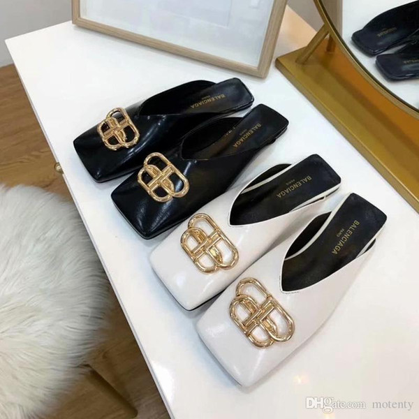 new fashion woman Muller shoes Luxury designer shoes Designer slippers Leather material Original box size 35-40