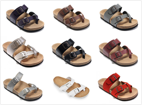 Luxury Brand Women's Birk Flat Heel Sandals Buckle Comfortable Summer Classic Wholesale Beach Shoes Genuine Leather Slippers With Box Drop S