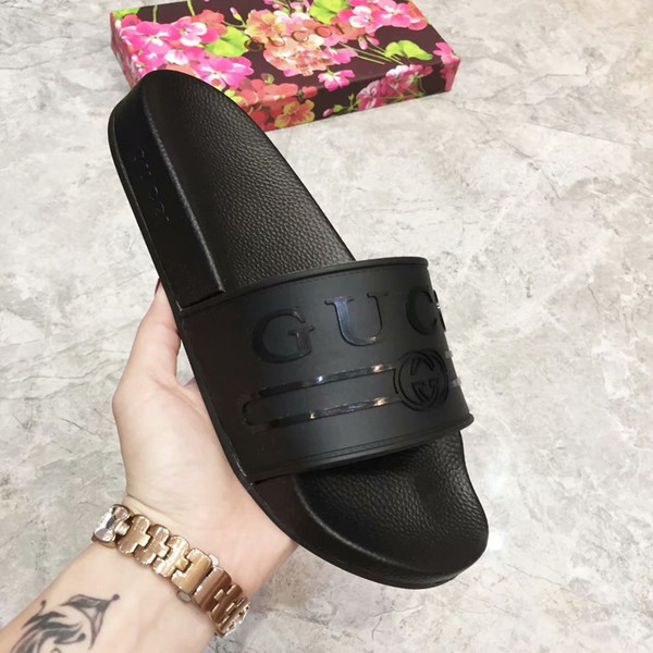 (WITH BOX) Designer pink G Slide Beach Designer Slippers Women Mens Sandals Girl Luxury Shoes Casual BLACK Fashion Slides Flip Flops Slipper