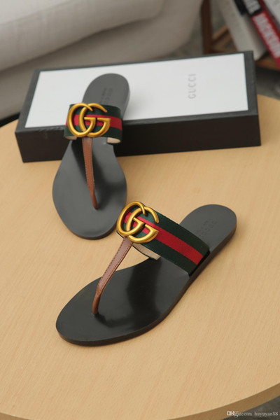 Classic style Men and Women Sandal Shoes Blooms Slide Summer Fashion Flat Thick Sandals Slipper Flip Flop slipper with box size 35-45