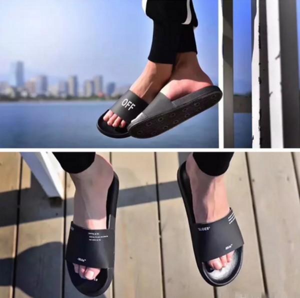 NEW 2018 Black White X Corporate Slider Slippers Designer Shoes for Women Men Outdoor Slides Cheap Fashion Sandals Casual Slipper Size 36-44