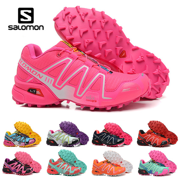 2018 Salomon Speed cross 3 CS III Running shoes Black Silver red Pink blue Women Outdoor SpeedCross 3s Hiking Womens sports sneakers 36-41