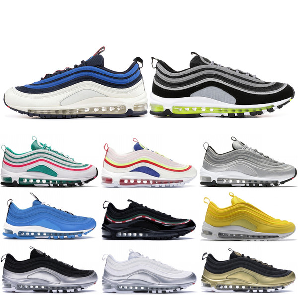 97 97s Men Running Shoes Balck Metallic Gold South Beach PRM Yellow Triple White 97s Designer Women Sports Sneakers US 5.5-11