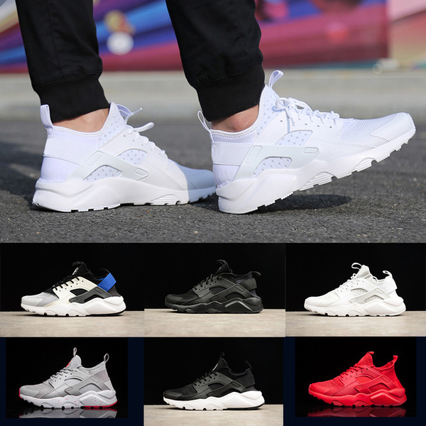 Hot Sale Men Women Huarache IV 4 Running Shoes Grey Red Green Triple black white Blue Classicl Trainers Sport Athletics Sneakers Eur 36-45