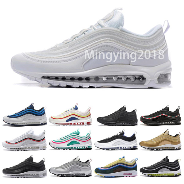 97 OG Mens Designer Running Shoes 2019 Women Undefeated 20th Anniversary Black Metallic Gold Silver Bullet Best Sports Sneakers US 5.5-11