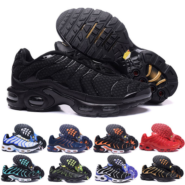 2018 New Design Top Quality TN Mens shOes Breathable Mesh Chaussures Homme Tn REqUin Noir Casual Running ShOes Size 7-12