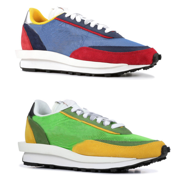 2019 Men Running Shoes LD Waffle Sacai Green Multi Blue Multi Fashion Women Trainers Shoes Breathe Tripe Sneakers Sports Running With Box