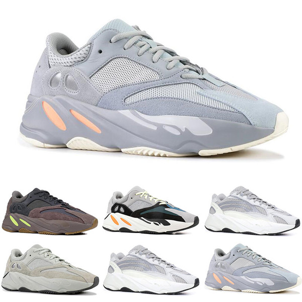 Inertia 700 Kanye West Wave Runner Static 3M Reflective Mauve Solid Grey Sports Running Shoes Men Women Sports Sneaker Shoes size 36-46