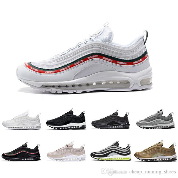 New 97 x UNDEFEATED OG UNDFTD Triple white balck green Silver Bullet Metallic Gold japan grey Men women sport shoe Sneaker 36-46