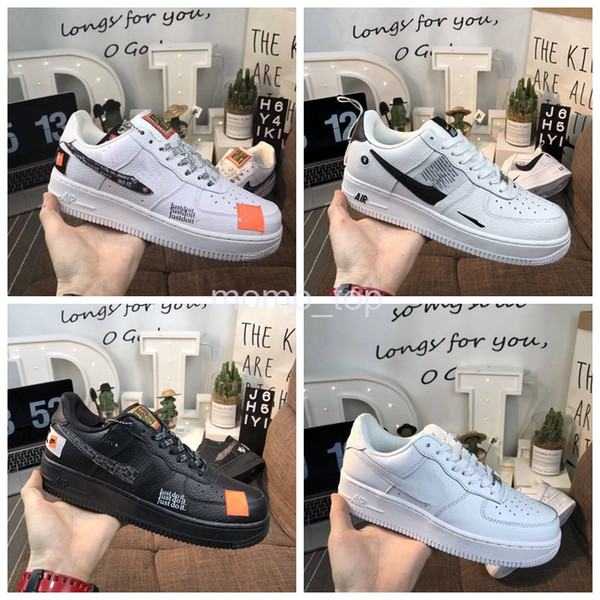 2018 Newest Classical Men & Women All White Black Low High 1 one Sports Sneakers Air cushion Skate Athletic Shoes EUR SZ36-45