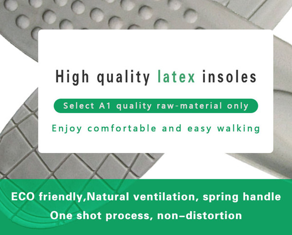 Natural latex insoles with Eco friendly and excellent shock absorber effect