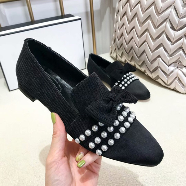 New free delivery in early spring women's fashion dress shoes high quality luxury brand designer shoes women's shoes, flat heel shoes 3