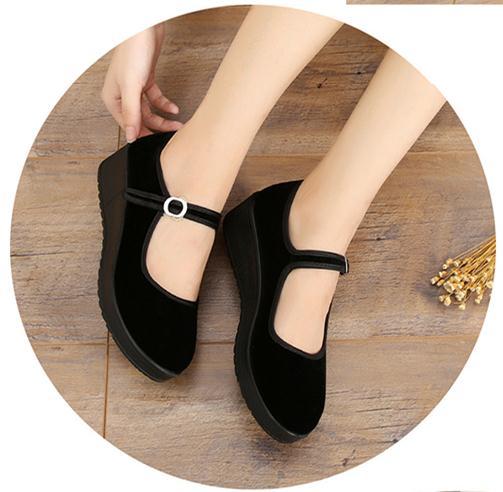 shoes for women loafers Casual sneakers Old Beijing Fabric shoes work shoes woman 's Flat talk with muffin band