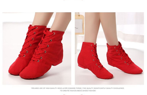 Woman Shoes Ankle Boots Latin Dance High Shoes Canvas Ballet Dance Soft Texture Light - weight shoes Dance Gymnastics