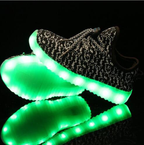 New LED fiber optic lights women's shoes men's shoes luxury light usb rechargeable colorful flash casual