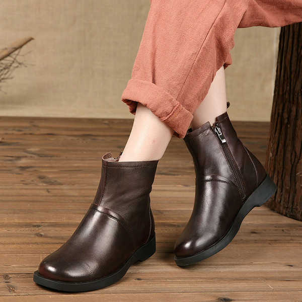 wommen's new top layer cowhide leather ankle Boots Martin boots