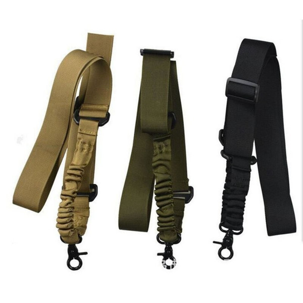 Outdoor New Nylon Tactical Sling one Point Adjustable Bungee Strap For Hunting Elastic Belt Detach Quick Release Buckle Carabiner