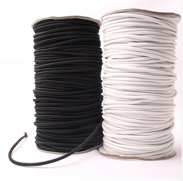 5 meters* Strong Elastic Bungee Rope Black White Shock Cord Stretch String For Repair, Outdoors 4mm Elastic