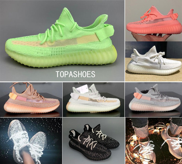 wholesale 2019 New grey orange Clay Pink Hyperspace Static Venom Men Running Shoes Grey white Zebra Kanye West Sports women Designer