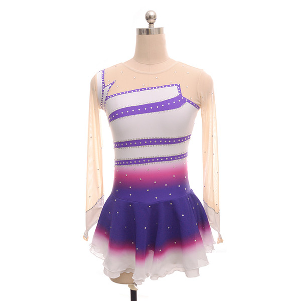 Custom Made Female Colorful Normal Competition Skating Dress New Fashion Wholesale Price Dress Children's 2017 Dress