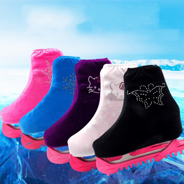 Multicolor Skates Color Overshoes Keep Warm Flannelette Protect Shoe Cover High Elastic Breathable Shoes Sleeve With Hot Drill 23bx Y