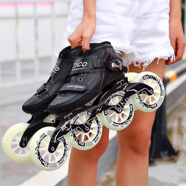 Speed Inline Skates Carbon Fiber 4*90/100/110mm Competition Skates 4 Wheels Street Racing Skating Roller Skate Party Gifts