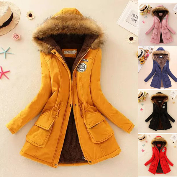 Stock 2018 Winter Jacket Women New Winter Womens Parka Casual Outwear Hooded Coat Fur women Coat Manteau Femme Woman Clothes