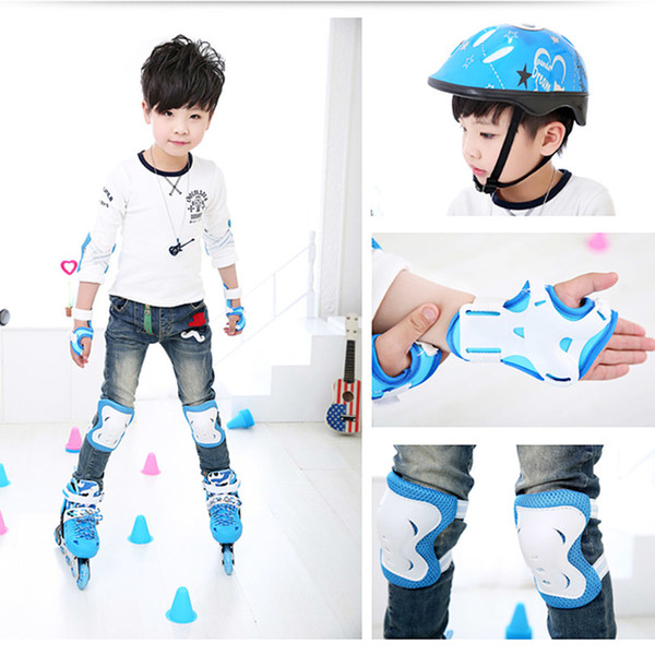 6 Pcs Kid Roller Skating Skateboard Elbow Knee Pads Wrist Protective Adjustable Guard Gear Pad Children Cycling Bicycle Sports