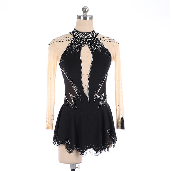 Exclusive Design European American Style Beaded Wholesale Performance Dress Latest Collection Spandex Ice Skating Training Dress