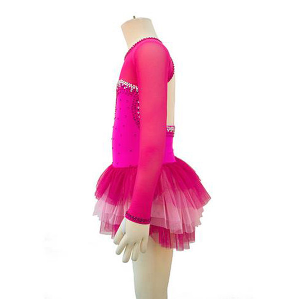 Modern Style Beautiful Colored Little Princess Dancing Dress Skating Long Sleeves Designer Dress Ice New Brand