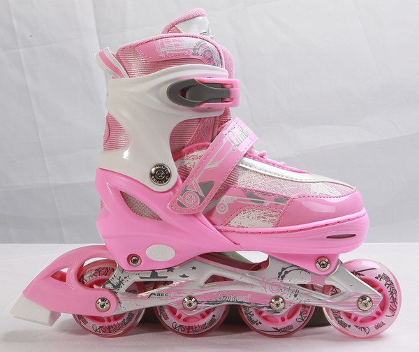 Adjustable inline skate with hot selling for children 3-18 year old and semi soft boot