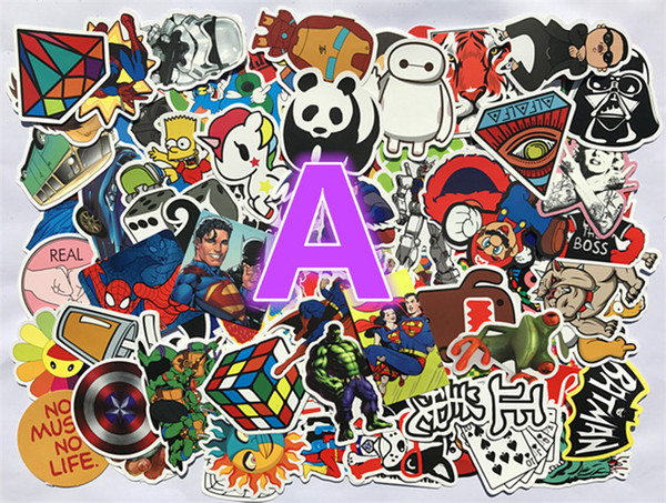 Stickers Decal Car Skateboard Scooter Luggage Sticker 100 pcs No Duplicates Decoration Waterproof PVC Fast Shipping