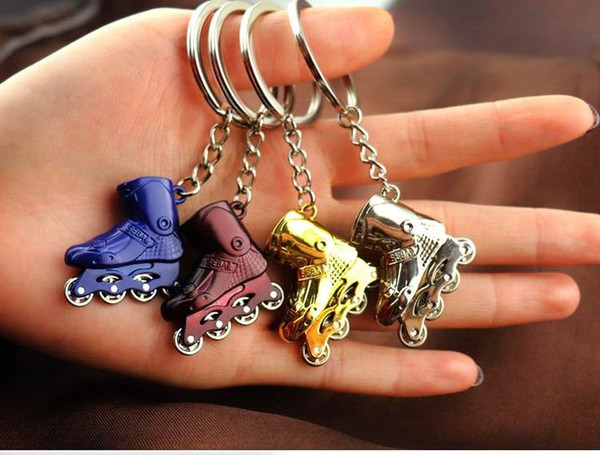 Roller skates shoes keychain Bag pendant mini skates shoes key rings trinkets skating sports key chain school AD souvenir gifts