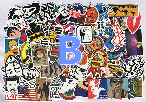 Waterproof Stickers Decal Car Skateboard Scooter Luggage Sticker 100 pcs No Duplicates Doodle Decoration Fast Shipping